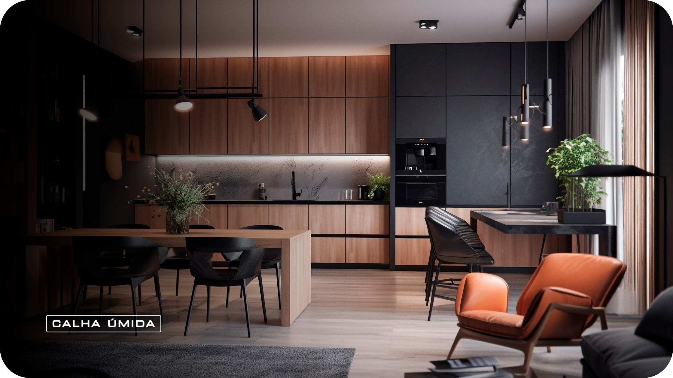 Estilo Contemporâneo: integração, materiais nobres e a cozinha como protagonista